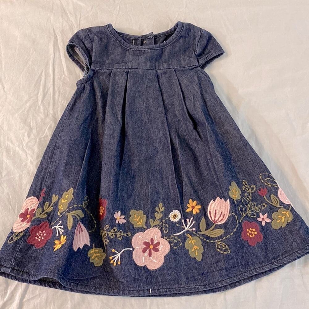Artisan NY Denim Chambray Embroidered Dress 12M